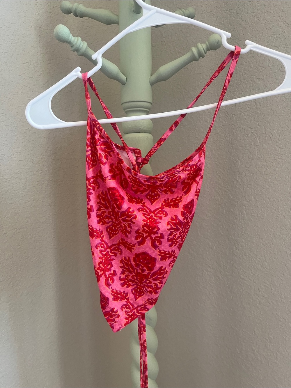4/$20 SHEIN Pink and Red Floral Satin Cami